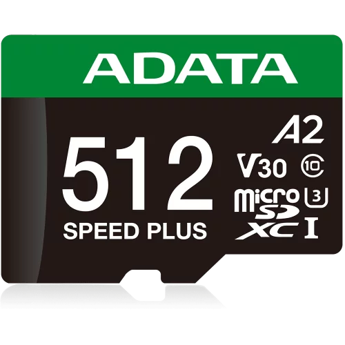 Флеш карта microSD A-DATA 512GB microSDXC Class 10 UHS-I U3 V30 A2 180/ 160 MB/ s (SD адаптер) (UD512GUI3V30A2SP-RA1)