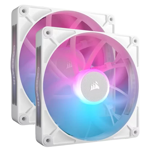 Кулер для корпуса/ Case Cooler Corsair iCUE LINK RX140 RGB (140x140x25mm, 4-pin PWM, RGB, 94.7CFM, 36dBA, 1700RPM, White, 2pcs) (CO-9051024-WW)