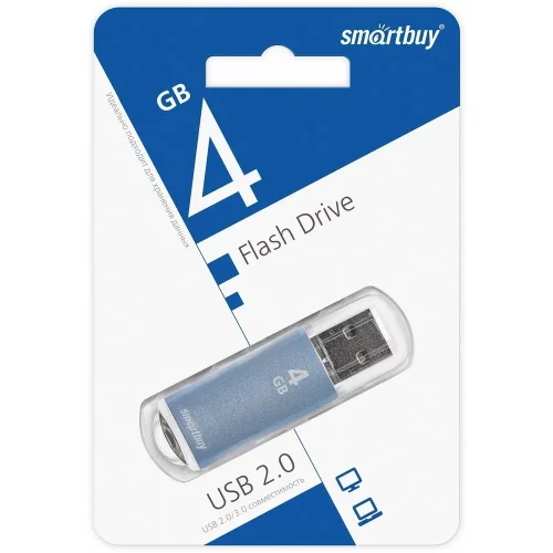 Smartbuy USB Drive 4GB V-Cut Blue (SB4GBVC-B) фото 3