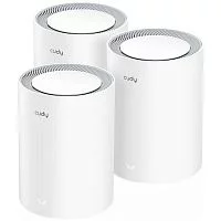 Маршрутизатор CUDY BE3600 Wi-Fi 7 Mesh Solution Gigabit Dual Band 3-Pack, Chipset Broadcom, 802.11be/ ax/ ac/ a/ b/ g/ n, 2882Mbps at 5GHz + 688Mbps at 2.4GHz, 3 x 10/ 100/ 1000Mbps Ports, Internal antennas, Zerotier/ PPTP/ (M3600(3-PACK))