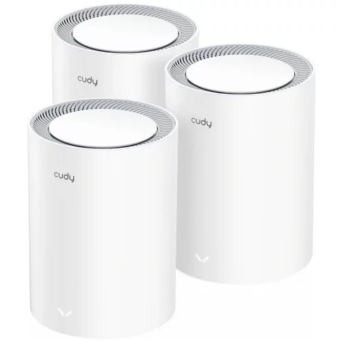Маршрутизатор CUDY BE3600 Wi-Fi 7 Mesh Solution Gigabit Dual Band 3-Pack, Chipset Broadcom, 802.11be/ ax/ ac/ a/ b/ g/ n, 2882Mbps at 5GHz + 688Mbps at 2.4GHz, 3 x 10/ 100/ 1000Mbps Ports, Internal antennas, Zerotier/ PPTP/ (M3600(3-PACK))