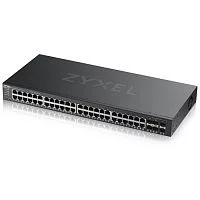 Коммутатор/ ZYXEL NebulaFlex Pro GS2220-50HP Hybrid L2 PoE+ Switch, 19 "rack, 44xGE PoE +, 4xCombo (SFP / RJ-45 PoE+), 2xSFP, 375W PoE Budget, Standalone / Cloud Management (GS2220-50HP-EU0101F)