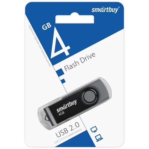 Smartbuy USB Drive 4GB Twist Black (SB004GB2TWK) фото 3