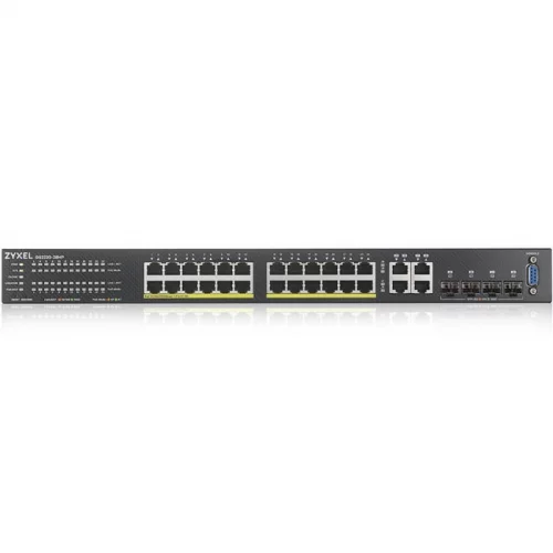 Коммутатор/ ZYXEL NebulaFlex Pro GS2220-28HP Hybrid L2 PoE+ switch , rack 19 