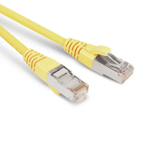 Кабельная сборка Hyperline PC-LPM-STP-RJ45-RJ45-C5e-2M-LSZH-YL Патч-корд F/ UTP, экранированный, Cat.5e (100% Fluke Component Tested), LSZH, 2м, желтый