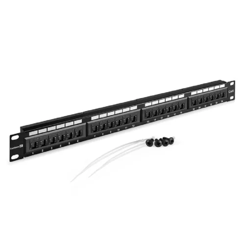 Exegate EX297317RUS Патч-панель ExeGate EPP3-19-24-8P8C-C6-110D-C (19, UTP, 24 port, cat.6, KRONE&110(dual IDC), 1U, RoHS, с кабельным органайзером и защитными шторками, Black, RTL)
