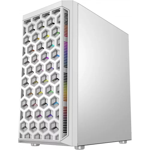 Powercase CMIMTW-L3 Корпус Mistral Micro T3W, Tempered Glass, Mesh, 2x 140mm + 1х 120mm 5-color fan, белый, mATX (CMIMTW-L3) фото 2