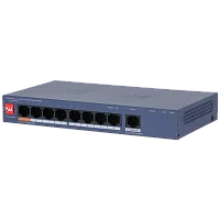 DAHUA DH-CS4009-8ET1GT-60 8-портовый PoE коммутатор облачный 8 RJ45 10/100Мбит/с (PoE/PoE+/Hi-PoE), 1 RJ45 10/100/1000Мбит/с (uplink); 60Вт