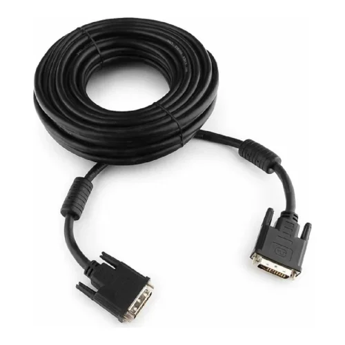Кабель DVI-D dual link Gembird, 10м, 25M/ 25M, экран, феррит.кольца, пакет, черный [CC-DVI2-BK-10M]