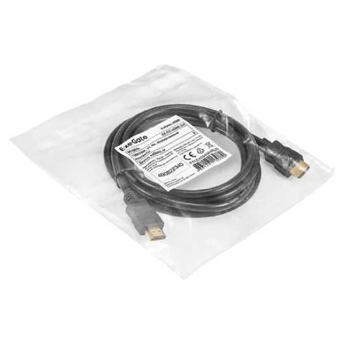 Exegate EX294684RUS Кабель HDMI ExeGate EX-CC-HDMI-2.0 (19M/ 19M, 2м, v1.4b, позолоченные контакты) фото 2