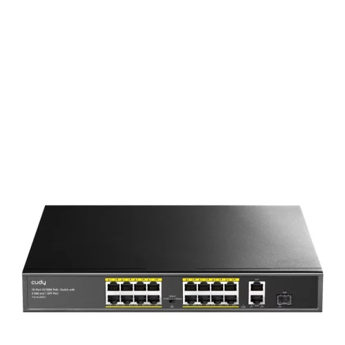 Коммутатор/ 16-Port 10/100M PSE RJ-45 +2 Gigabit RJ- 45 +1SFP Port with 16 POE Ports Switch with Built-in power supply, support 16-port IEEE 802.3at PoE+ Injector,Rack-mountable Steel case, 200W Internal (FS1018PS1)