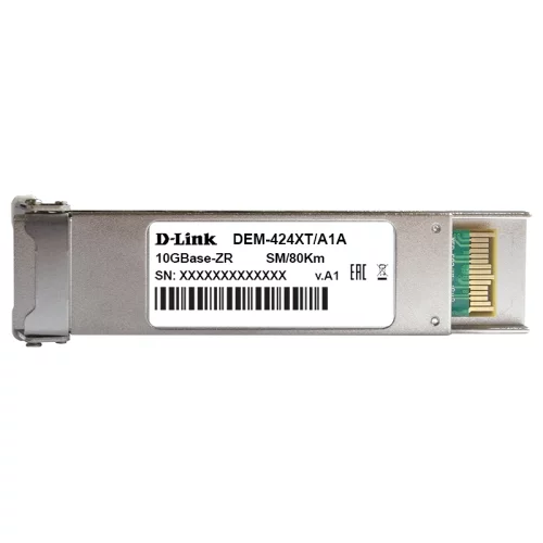 Трансивер/ DEM-424XT XFP Transceiver, 10GBase-ZR, Duplex LC, 1550nm, Single-mode, 80KM (424XT/A1A)