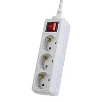 Perfeo Сетевой удлинитель с кнопкой "POWERMATE", PF_A4681 (5,0м, 3 розетки, белый (PF-PM-3/5,0-W))
