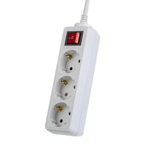 Perfeo Сетевой удлинитель с кнопкой POWERMATE, PF_A4681 (5,0м, 3 розетки, белый (PF-PM-3/5,0-W))