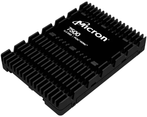 Твердотельный накопитель/ Micron SSD 7500 PRO, 15360GB, U.3(2.5 15mm), NVMe, PCIe 4.0 x4, 3D TLC, R/ W 7000/ 5900MB/ s, IOPs 1 100 000/ 250 000, TBW 28032, DWPD 1 (12 мес.) (MTFDKCC15T3TGP-1BK1DABYY)