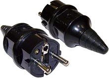 Вилка CEE 7/ 7 Schuko, 16A, 250V, прямая, разборная, черная (LAN-CEE-7/ 7-180) (LAN-CEE-7/7-180)