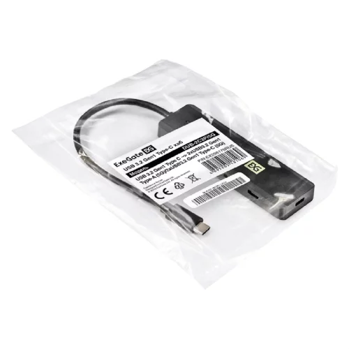 Exegate EX298176RUS USB-Хаб (концентратор) 4-в-1 ExeGate DUB-2C2P/5G (кабель-адаптер USB 3.2 Gen1 Type C --] 2xUSB3.2 Gen1 Type-A (5G)/2xUSB3.2 Gen1 Type-C (5G), SuperSpeed USB 5Gbps, Plug&Play, черны фото 3