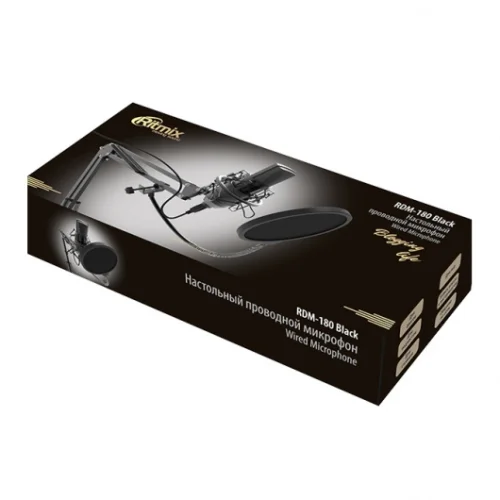 Микрофон проводной Ritmix RDM-180 2.5м черный (80000153)