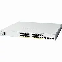 Коммутатор CISCO Catalyst 1200 24x10/100/1000 RJ-45 PoE+, 4x1G SFP+ uplinks, PoE+ 195W, Rack Mounting kit, Fanless, C1200-24P-4G