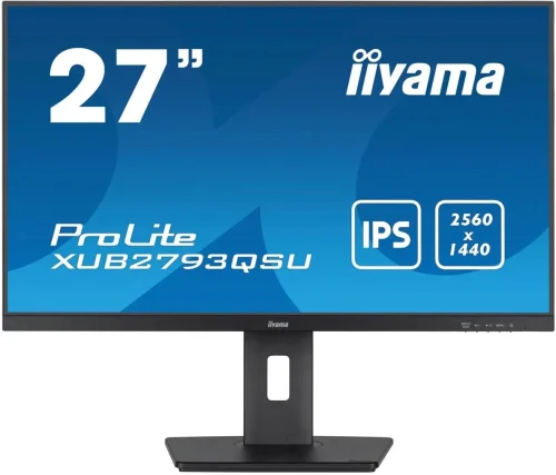 Монитор Iiyama 27 ProLite XUB2793QSU-B7 черный IPS LED 16:9 HDMI M/M матовая HAS Piv 300cd 178гр/178гр 2560x1440 100Hz DP 2K USB 5.6кг