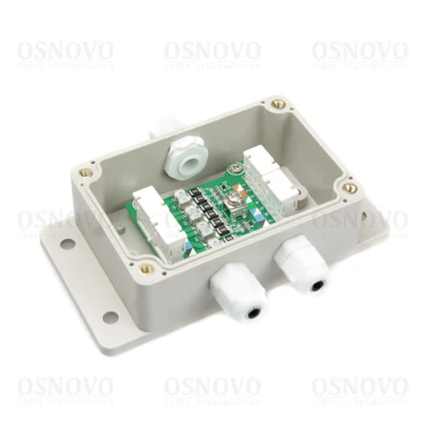 Устройство грозозащиты OSNOVO SP-IP/1000PW(ver.2) Уличное устройство грозозащиты для локальной вычислительной сети (скорость до 1000 Мб/с).Совместимо с оборудованием PoE IEEE 802.3af/at/bt. Поддержка PoE устройств мощностью