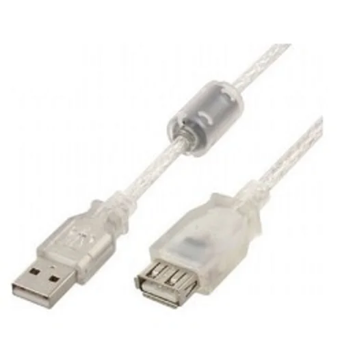 Cablexpert Кабель удлинитель USB2.0 Pro, AM/AF, 4,5м, экран, 2 феррит.кольца, прозрачный (CCF-USB2-AMAF-TR-15)