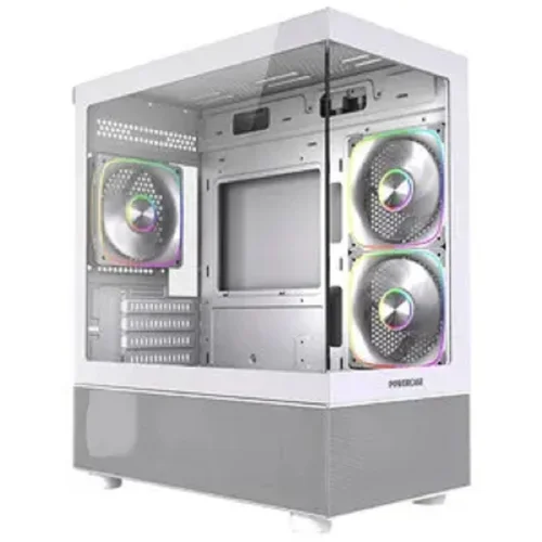 Powercase Корпус Vision Micro M2 ARGB, Tempered Glass, 3x 120mm ARGB PWM Fan, белый, mATX (CVMWM2-A3)