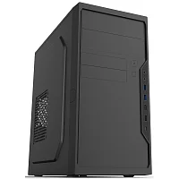 Корпус с блоком питания 450Вт./ Foxline FL-733R-FZ450R-U32C-PH mATX case, black, w/PSU 450W 12cm, w/2xUSB2.0, w/2xUSB3.0, w/1xType-C (USB2.0), w/2xcombo audio, w/pwr cord, w/o FAN