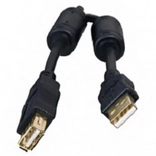 5bites UC5011-018A Проф. Кабель USB2.0, AM/ AF, зол.разъемы, ферр.кольца, 1.8м., черный