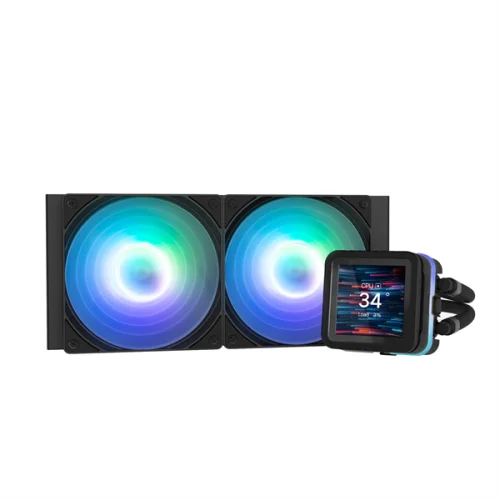 Zalman CPU Liquid Cooler 240mm, ARGB, LCD Display, black (ALPHA2 DS A24 BLACK)