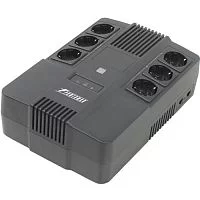 ИБП POWERMAN Brick 600, линейно-интерактивный, 600ВА, 360Вт, 3 евророзетки с резервным питанием, 3 евророзетки с фильтрацией, защита RJ45/RJ11, батарея 12В 7Ач 1 шт., 293мм х 202мм х 93мм, 4.5 кг./ UPS POWERMAN Brick 600, line-interactive, 600VA, 360W,