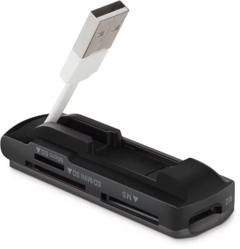 Устройство чтения карт памяти USB2.0 Buro BU-CR-108 черный фото 2