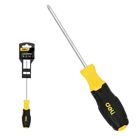 Крестовая отвертка Deli DL635075N PH1x75мм сталь Cr-V, двухкомпонентная прорезиненная рукоять