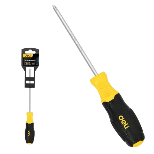 Крестовая отвертка Deli DL635075N PH1x75мм сталь Cr-V, двухкомпонентная прорезиненная рукоять
