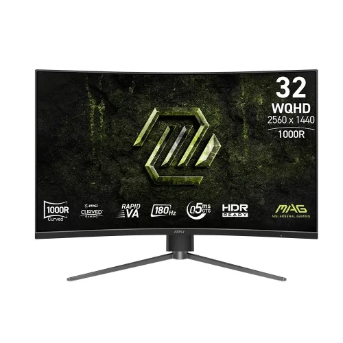 Монитор MSI MAG 325CQPF E18 31.5 16:9 WQHD(2560x1440) Rapid VA Curve 1000R, 0,5ms(GTG), 3500:1, 100M:1, 300nit, 178/ 178, 2xHDMI 2.0, 1xDP 1.4, Tilt,Swivel,Height,VESA, 180HZ, Black, 1y war-ty (9S6-3DC14H-204)