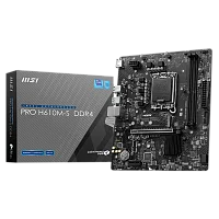 Материнская плата MSI PRO H610M-S DDR4 H610, LGA1700, 2*DDR4, 1*PCIEx16, 1*PCIEx1, 1*M.2, 2*USB3.2Gen1, 4*USB2.0, 2*SATA3.0, 1G, HDMI, M-ATX, RTL
