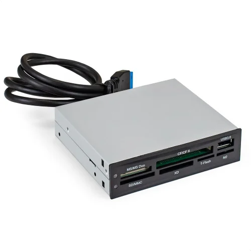 Exegate EX293028RUS Картридер USB3.0 (внутренний, 3.5, мультиформатный: SD/ SDHC/ SDXC/ MMC/ microSD/ T-Flash/ CF/ MS/ MS micro/ XD, 1 доп.порт USB3.0, черный, металл)