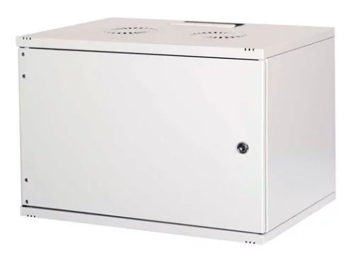 Шкаф коммутационный Lande NetBox Soho (LN-SH12U5440-LG-F0-2) настенный 12U 540x400мм пер.дв.металл задн.дв.стал.лист несъемн.бок.пан. направл.под закл.гайки 80кг серый 310мм 13.2кг 595мм IP20 сталь