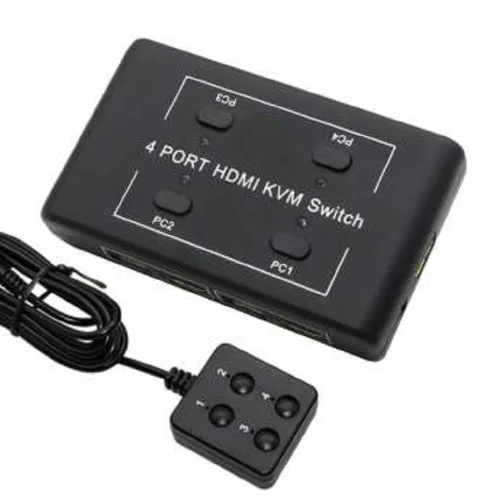 ORIENT HS41, HDMI KVM переключатель на 4 устройства, порты HDM + 2xUSB (клавиатура+мышь), поддержка 4K@30Hz, кнопка переключения на проводе 1.2 м, не треб (HS41#NTL)