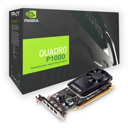 Видеокарта PNY Quadro P1000 V2 4 Гб (VCQP1000V2-PB) (VCQP1000V2-PB) Видеокарта/ VGA PNY NVIDIA Quadro P1000, 4 GB GDDR5/128-bit, PCI Express 3.0 x16, DP 1.4x4, Low Profile
