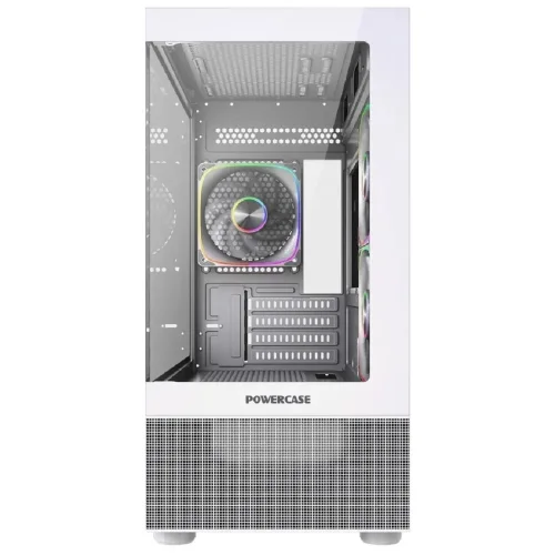 Powercase Корпус Vision Micro M2 ARGB, Tempered Glass, 3x 120mm ARGB PWM Fan, белый, mATX (CVMWM2-A3) фото 2