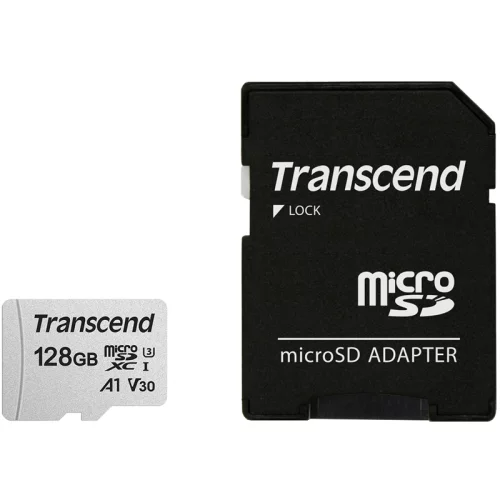 Карта памяти/ Transcend 128GB microSDXC Class 10 UHS-I U1 R95, W45MB/s with SD adapter (TS128GUSD300S-A)