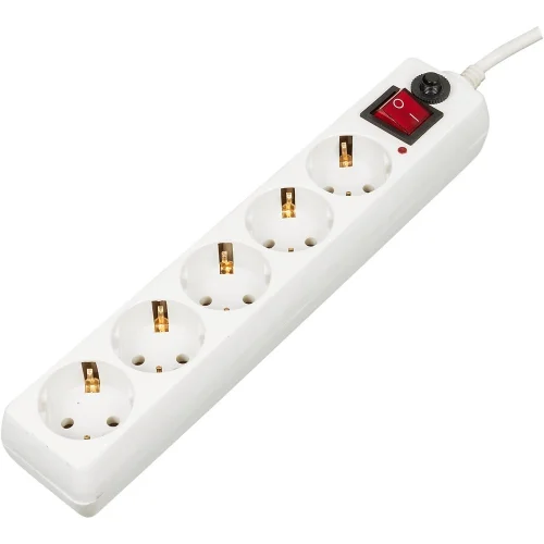 BURO Сетевой фильтр, 5 розеток, 5 метров, (500SH-5-W), белый (коробка) {992295} фото 2