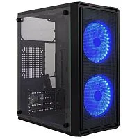 Корпус Ginzzu B172 2*USB 2.0,AU FAN 2*12 LED (12LB33) боковая панель стекло передняя сетка (B172#NTL)