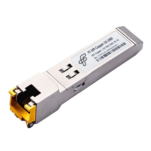 Волоконно-оптический приемопередатчик Fibertrade FT-SFP-Copper-10-1000 Трансивер 1G, SFP, RJ45/ CU, 100m, Сделано в России (Реестр Минпромторга), (прошивка Intel) OEM (аналог ABCU-5730RZ) (FT-SFP-COPPER-10-1000 (INT))