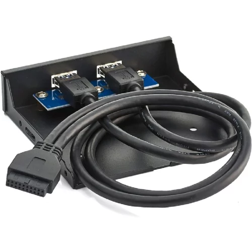 Exegate EX280446RUS Планка USB на переднюю панель Exegate U3H-615, 3,5, 2*USB 3.0, черная, подсоединение к мат. плате фото 2