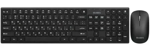 Беспроводной набор ножничная клавиатура+мышь SVEN KB-C2550W чёрный (109 кл.,12Fn, 1000DPI, 2+1 кл.) (SV-021672)