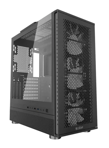 Корпус без блока питания/ Case PCCooler ME200 MESH BK, Midi-Tower, TG, Mesh, 3x120mm ARGB, 1xUSB-A 3.0 + 2xUSB-A 2.0, E-ATX, ATX, mATX, mITX Black