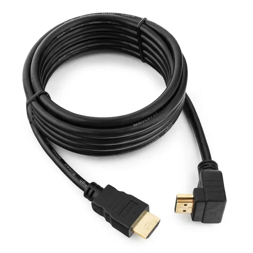 Кабель HDMI Gembird, 3.0м, v1.4, 19M/ 19M, угл. раз.,черный, позол.раз., экран, пакет [CC-HDMI490-10]