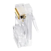 Коннектор RJ45 тип EZ, 8P8C, STP, Cat.6, универсальный, со вставкой, покрытие 50 микрон,100 шт. (LAN-EZ45-8P8C/S6-100)